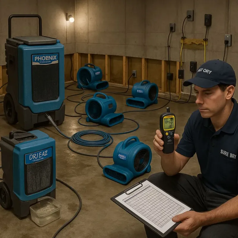 Structural Drying and Dehumidification process in Evansburg, PA
